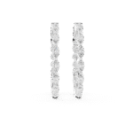 Marquise and Round-Cut Lab-Grown Diamond Alternating Hoop Earrings - Image 3