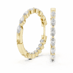 Marquise and Round-Cut Lab-Grown Diamond Alternating Hoop Earrings - Image 9