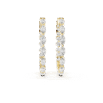 Marquise and Round-Cut Lab-Grown Diamond Alternating Hoop Earrings