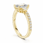 Emerald Cut Lab-Grown Diamond Ring with Trillion Side Stones - Image 11