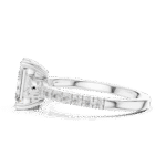 Emerald Cut Lab-Grown Diamond Ring with Trillion Side Stones - Image 6