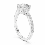 Romantic Heart Cut Lab-Created Diamond Ring with Pavé Band - Image 10