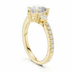 Romantic Heart Cut Lab-Created Diamond Ring with Pavé Band - Image 11
