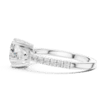 Romantic Heart Cut Lab-Created Diamond Ring with Pavé Band - Image 7