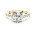 Romantic Heart Cut Lab-Created Diamond Ring with Pavé Band