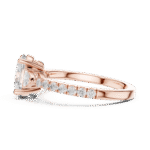 Elegant Oval-Cut Lab-Grown Diamond Ring with Tapered Side Stones & Pavé Band - Image 8