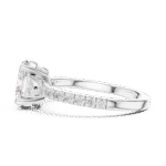 Elegant Oval-Cut Lab-Grown Diamond Ring with Tapered Side Stones & Pavé Band - Image 7