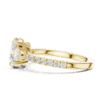 Elegant Oval-Cut Lab-Grown Diamond Ring with Tapered Side Stones & Pavé Band - Image 9
