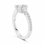 Elegant Pear-Cut Lab-Grown Diamond Ring with Pavé Band and Side Stones - Image 10