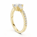 Elegant Pear-Cut Lab-Grown Diamond Ring with Pavé Band and Side Stones - Image 11