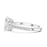 Radiant-Cut Trilogy Diamond Ring with Pavé Band - Image 10