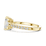 Radiant-Cut Trilogy Diamond Ring with Pavé Band - Image 11