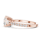 Round Brilliant Trilogy Diamond Ring with Pavé Band - Image 8
