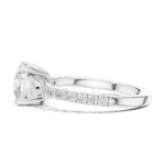 Round Brilliant Trilogy Diamond Ring with Pavé Band - Image 7