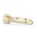 Round Brilliant Trilogy Diamond Ring with Pavé Band - Image 9