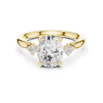 Oval-Cut Trilogy Diamond Ring with Round Accents