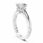 Round Brilliant-Cut Lab-Grown Diamond Solitaire Ring with Engraved Pattern Band - Image 7