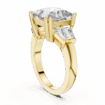Princess-Cut Lab-Grown Diamond Three-Stone Ring with Tapered Baguette Side Stones - Image 9