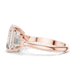Emerald-Cut Lab-Grown Diamond Three-Stone Ring with Tapered Baguette Accents - Image 12
