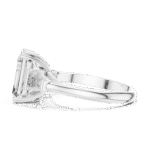 Emerald-Cut Lab-Grown Diamond Three-Stone Ring with Tapered Baguette Accents - Image 10