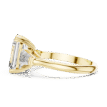 Emerald-Cut Lab-Grown Diamond Three-Stone Ring with Tapered Baguette Accents - Image 11