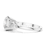 ROUND BRILLIANT CUT LAB GROWN DIAMOND THREE-STONE RING WITH TRILLION SIDE ACCENTS - Image 10