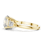 ROUND BRILLIANT CUT LAB GROWN DIAMOND THREE-STONE RING WITH TRILLION SIDE ACCENTS - Image 12