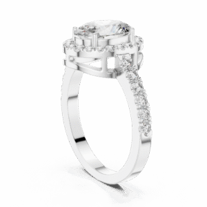 ELEGANT OVAL CUT LAB GROWN DIAMOND HALO ENGAGEMENT RING - Image 7