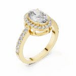 ELEGANT OVAL CUT LAB GROWN DIAMOND HALO ENGAGEMENT RING - Image 5
