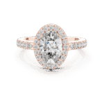 ELEGANT OVAL CUT LAB GROWN DIAMOND HALO ENGAGEMENT RING - Image 2