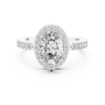 ELEGANT OVAL CUT LAB GROWN DIAMOND HALO ENGAGEMENT RING - Image 3