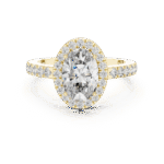 ELEGANT OVAL CUT LAB GROWN DIAMOND HALO ENGAGEMENT RING
