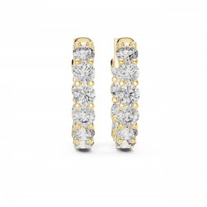 Premium Lab Grown Diamond Gold Hoop Earrings