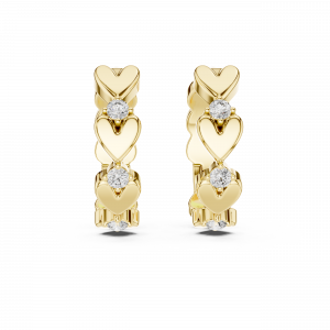 Romantic Heart Lab Grown Diamond Huggie Earrings