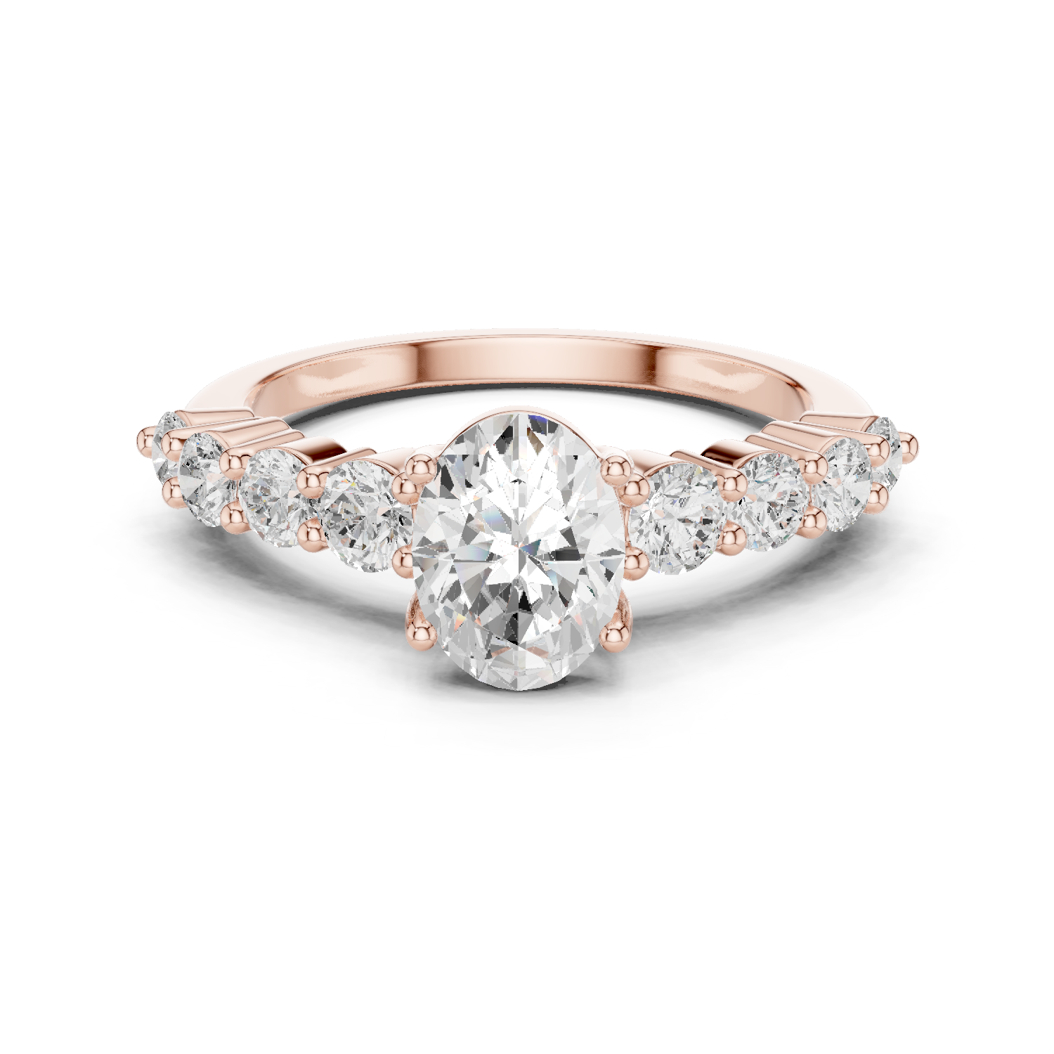 Lab Grown Oval Diamond Engagement Ring - Image 7