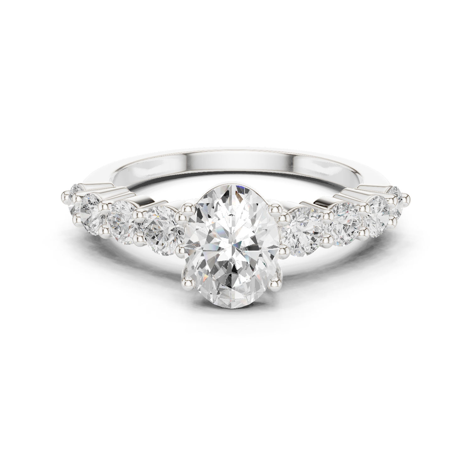 Lab Grown Oval Diamond Engagement Ring - Image 4