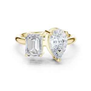 Emerald & Pear Lab Grown Diamond Ring