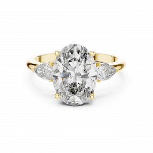 Oval Lab Grown Diamond Three-Stone Ring