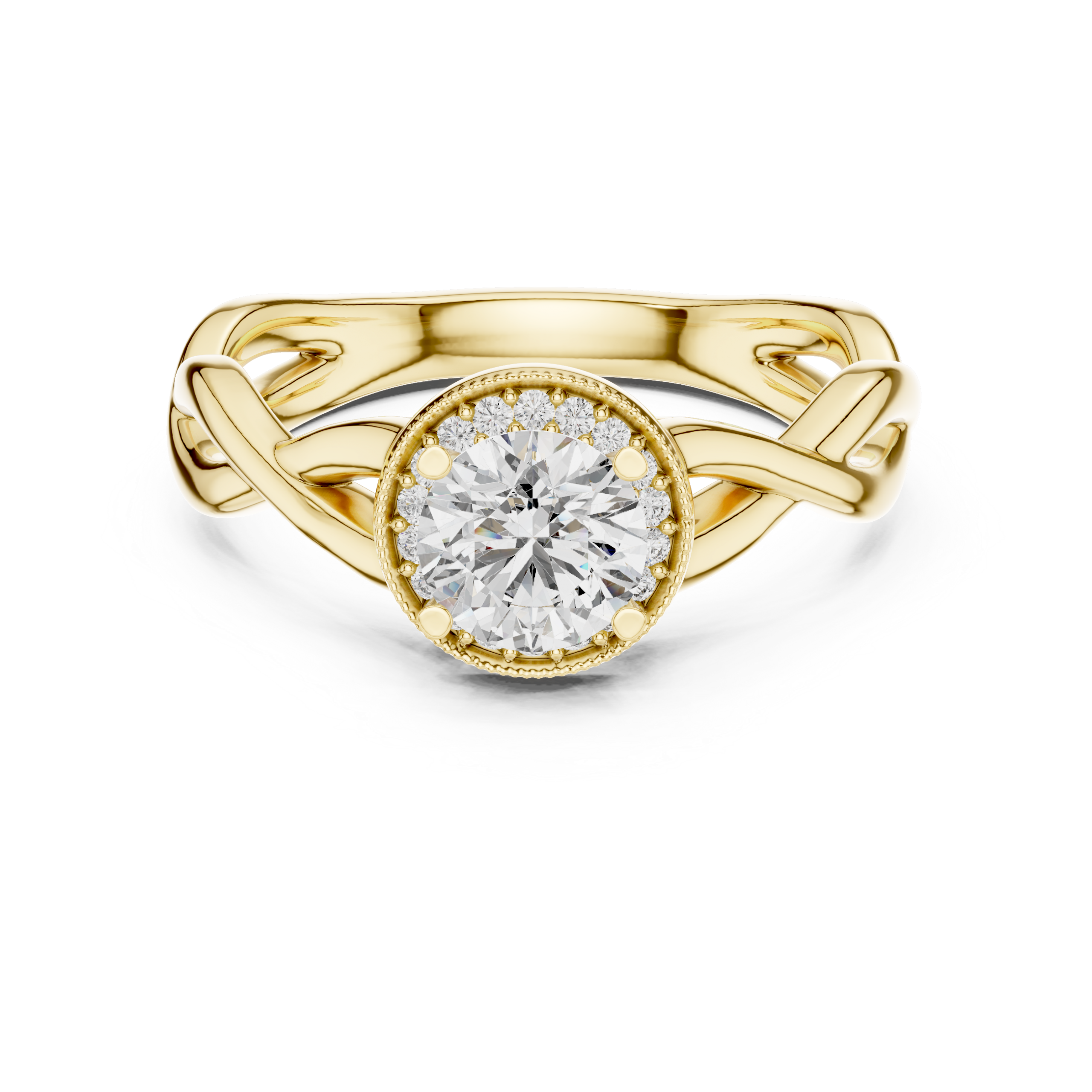 Infinity Twist Lab Grown Diamond Engagement Ring